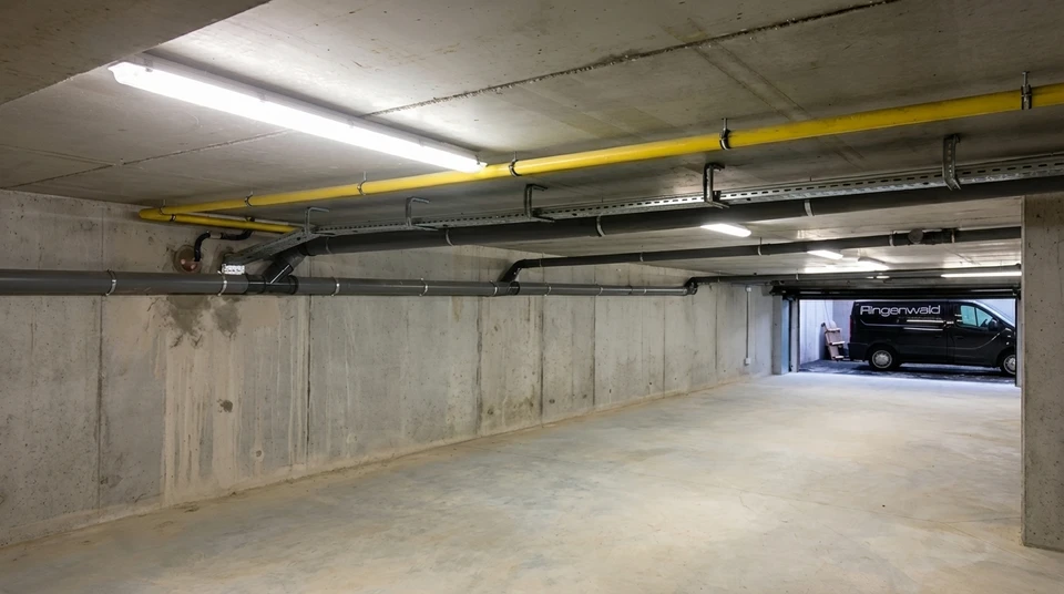 Pompe à chaleur air/eau extérieure de marque Viessmann, modèle Vitocal, installée contre un mur extérieur enduit vert